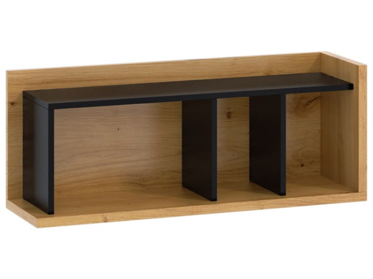 Półka wisząca Box-dąb artisan-czarny.jpg