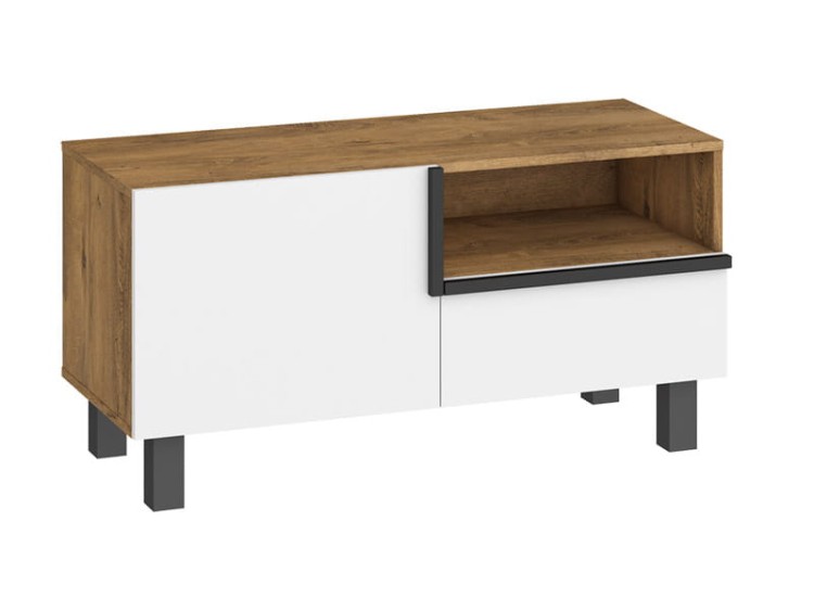 Szafka RTV Lars 1D1S-dąb burgundzki-biała.jpg