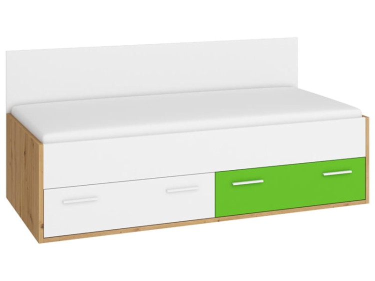 Łóżko młodzieżowe HEY-dąb artisan-biały-zielony.jpg