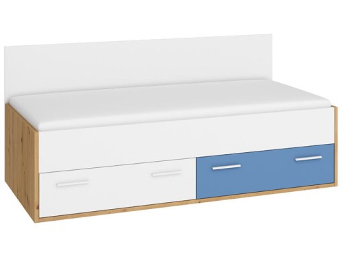 Łóżko młodzieżowe HEY-dąb artisan-biały-niebieskie.jpg