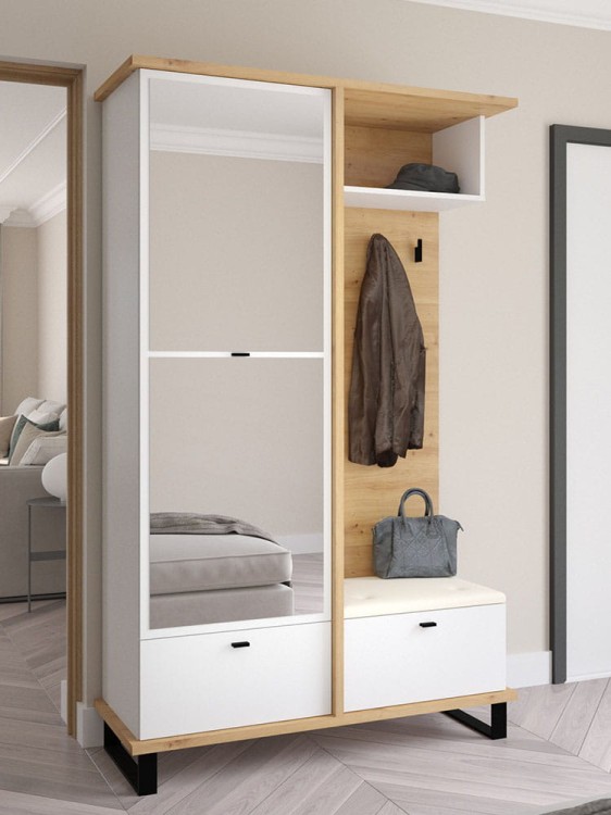 Meble do przedpokoju Cross-dąb artisan-biały-eco beż.jpg