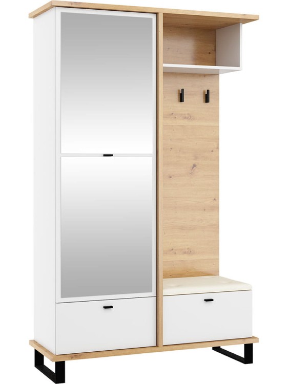 Przedpokój Cross-dąb artisan-biały-eco beż.jpg