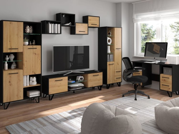 Meble BOSS-czarny-dąb artisan-aranż 2.jpg