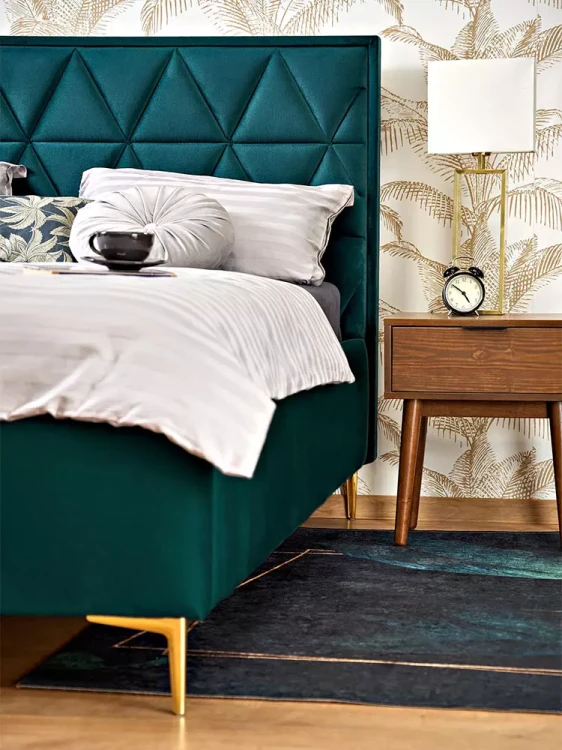 Łóżko Modulo 160x200 zielone-złote nogi.webp