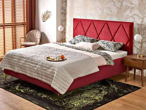 Łóżko Modulo 160x200 bordowe.webp