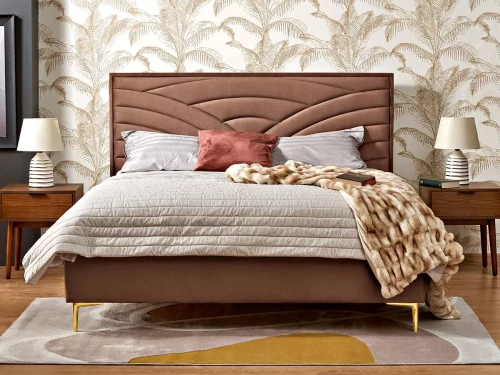 Łóżko Modulo beżowe-z pojemnikiem.webp