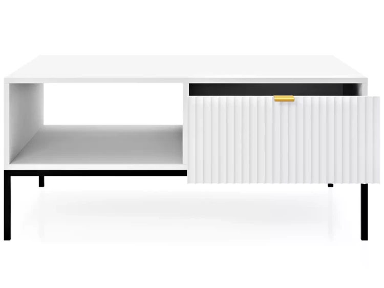 Ława NOVA L104 biała-z szufladką.webp