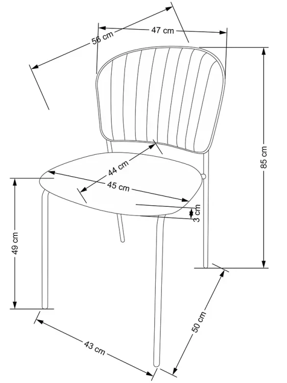 Krzesła K499 popielate-wymiary.webp
