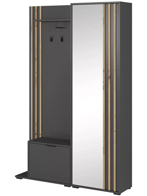 Garderoba Nelly grafitowa-lamele dąb artisan.webp