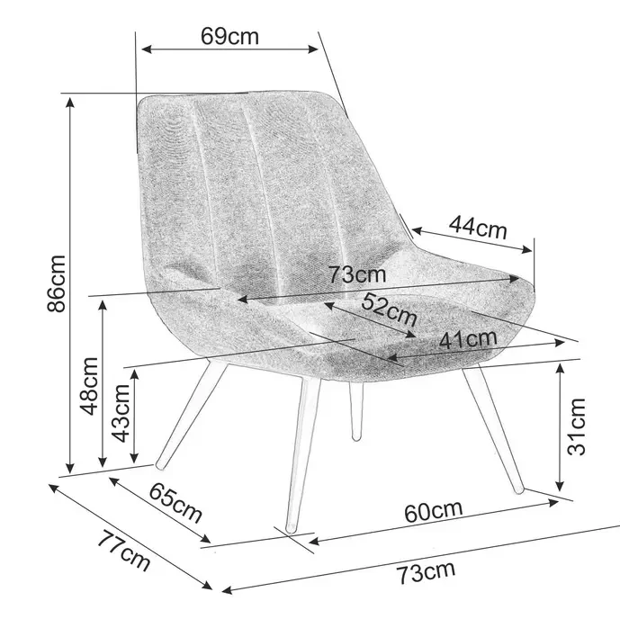 Fotel Celia-ciemno szary-dokładne wymiary.webp