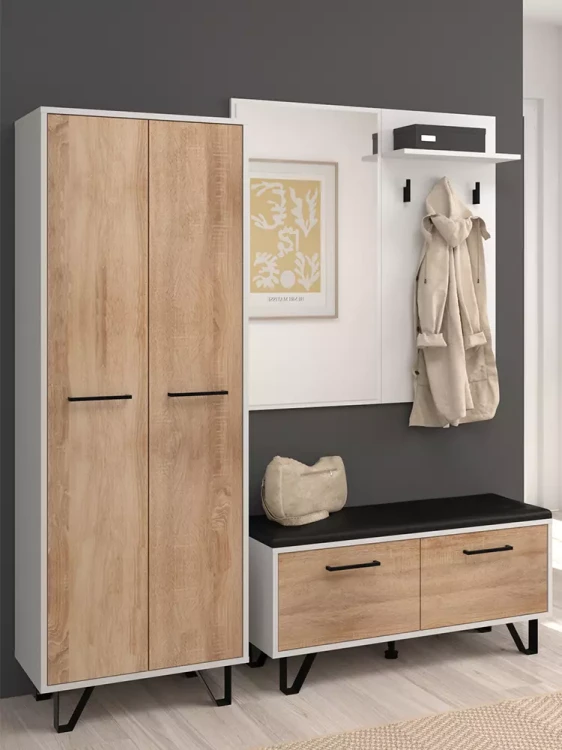 meble-do-przedpokoju-boss-białe-dąb-sonoma.webp