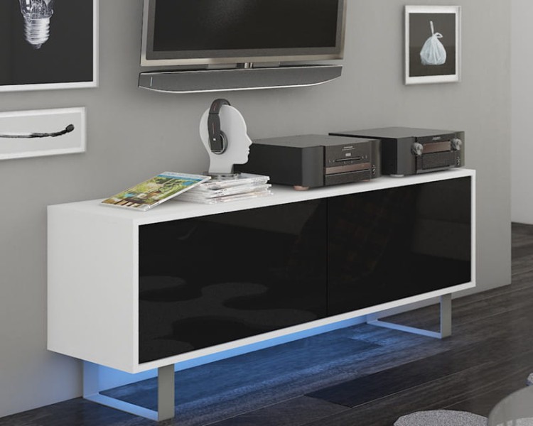 Stolik RTV King mały_biały_czarny połysk.jpg