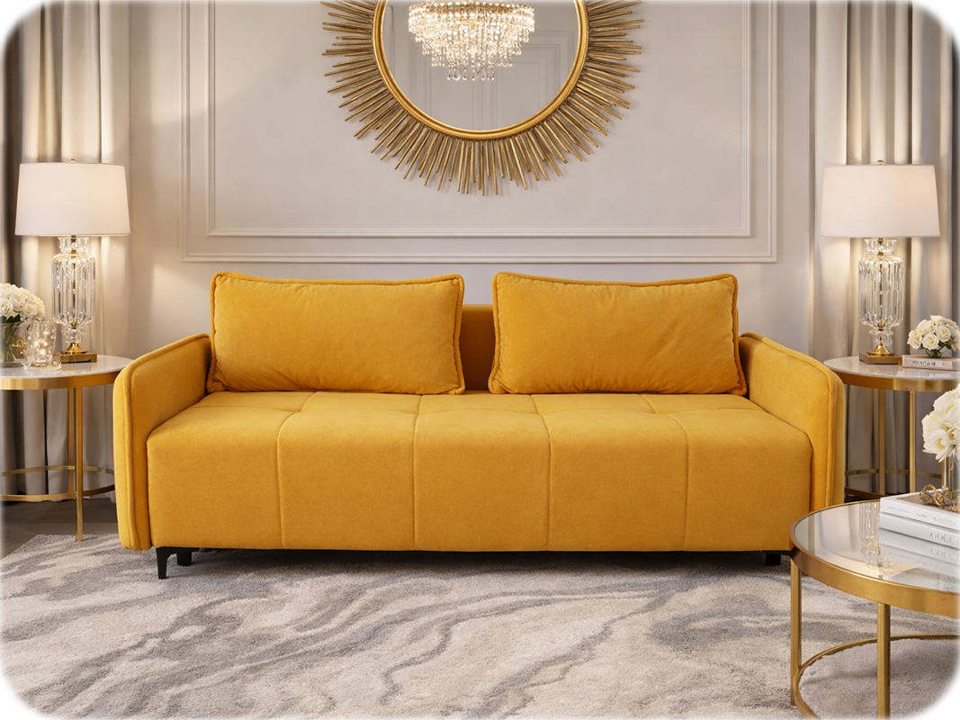 Sofa Daisy w salonie w stylu glamour