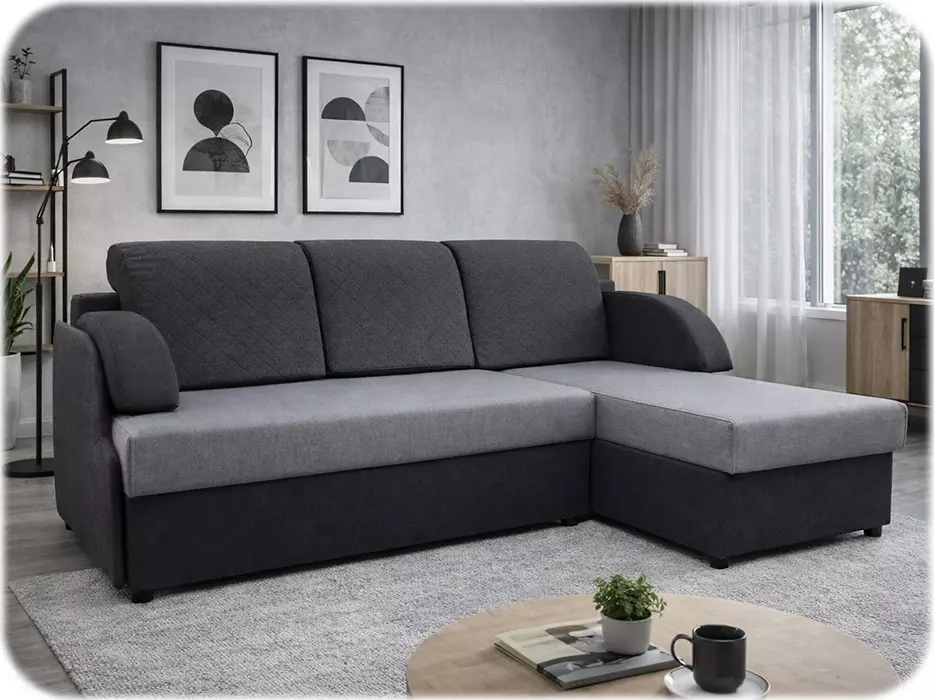 Narożnik z małymi bokami do małego salonu