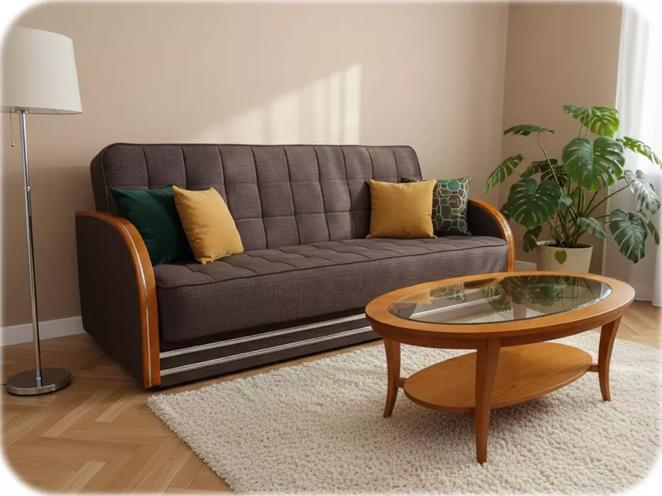 Klasyczna wersalka Porto z olchowymi bokami w aranżacji pokoju